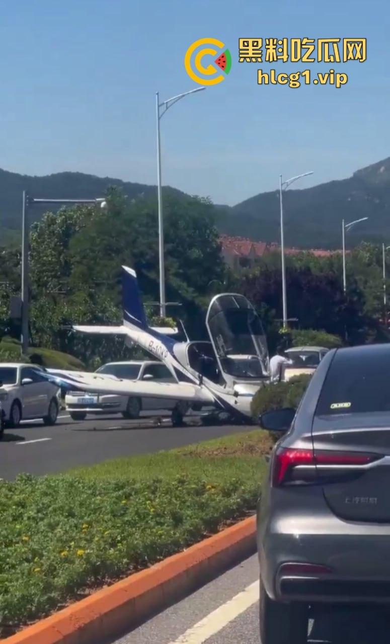 感谢大哥送来的飞机!辽宁大连一飞机失控掉落在公路上-2