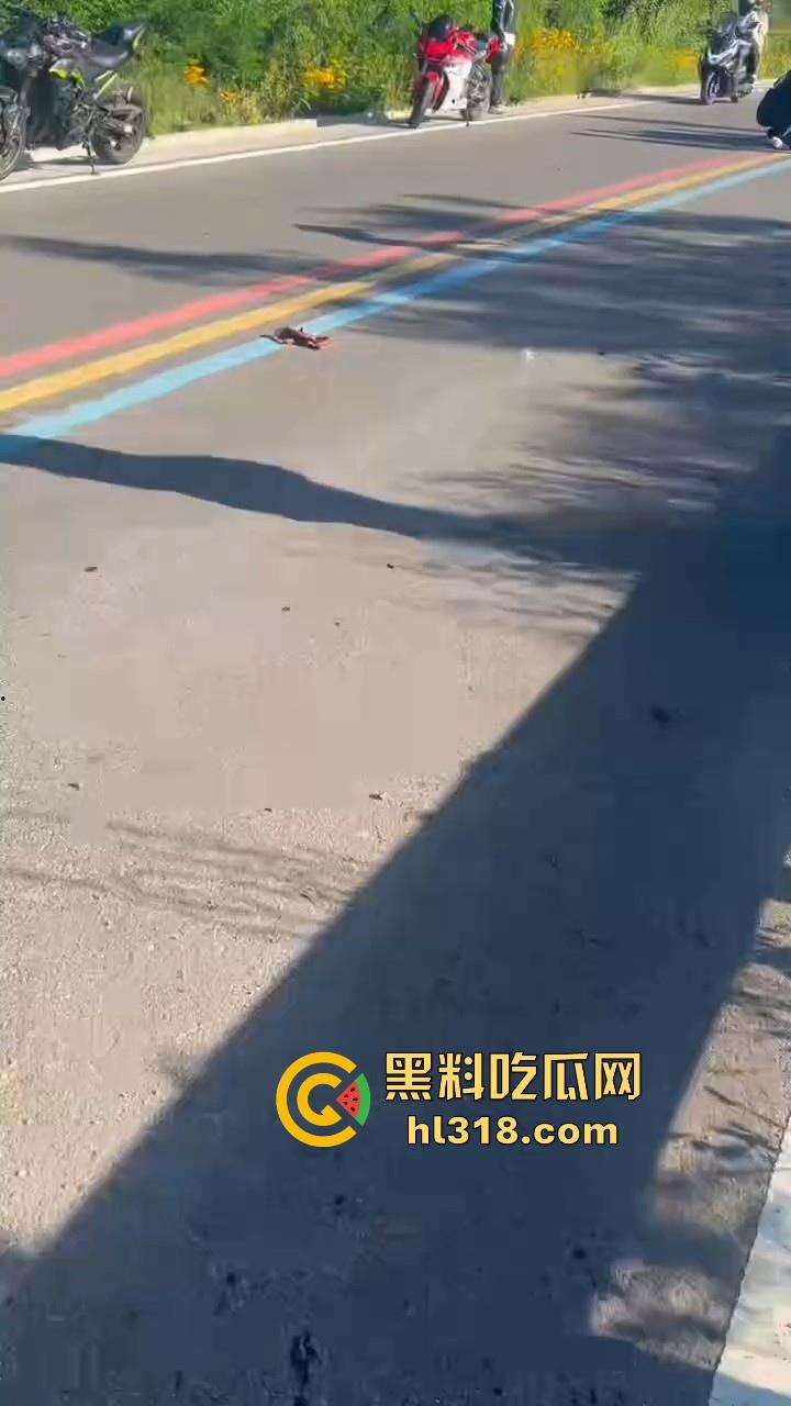 又一位机车少年变少女,男子驾驶机车失控蛋刹落地,皮裤秒变开裆裤,好心车友按蛋抢救!-7